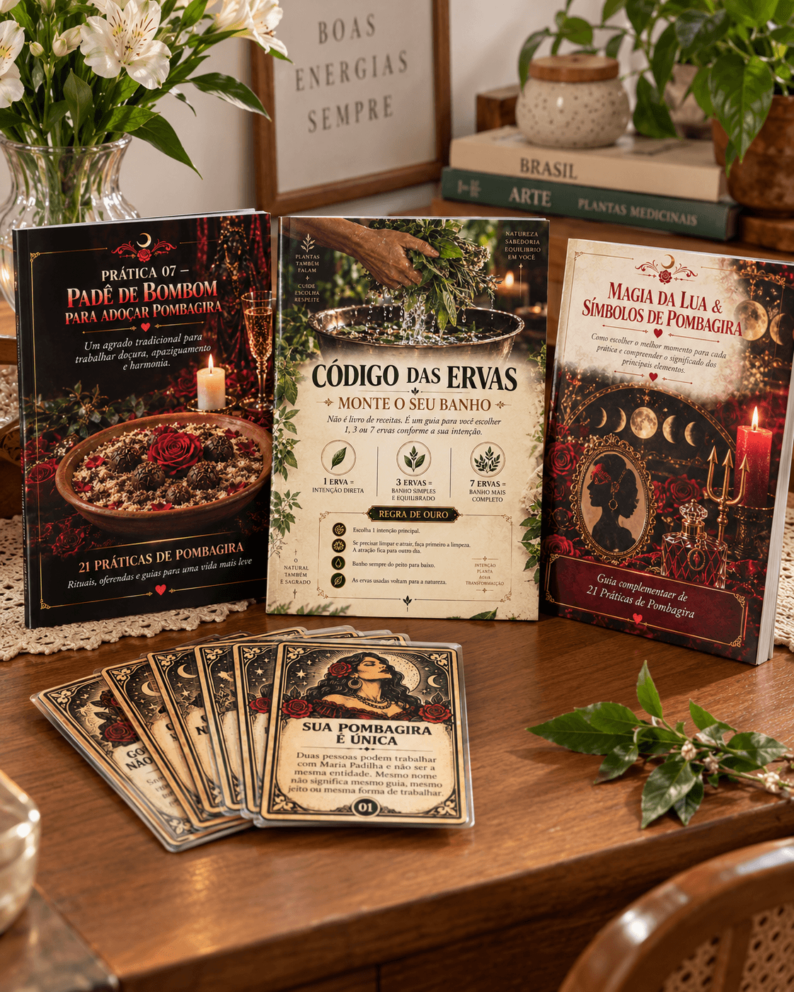 Guia Completo de Pombagira Magia Astarte: 21 Práticas de Pombagira, Código das Ervas, Magia da Lua & Símbolos e os cards